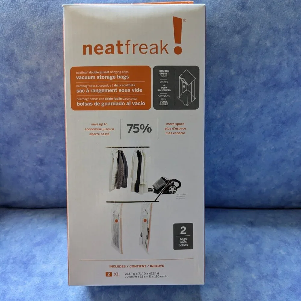 neatfreak!  Hanging vacuum storage bags